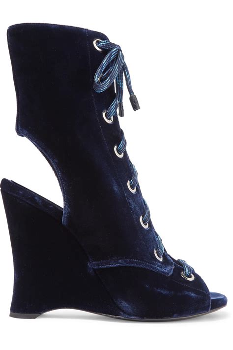 navy blue cut out bootie prada|Prada ankle boots women.